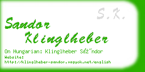 sandor klinglheber business card